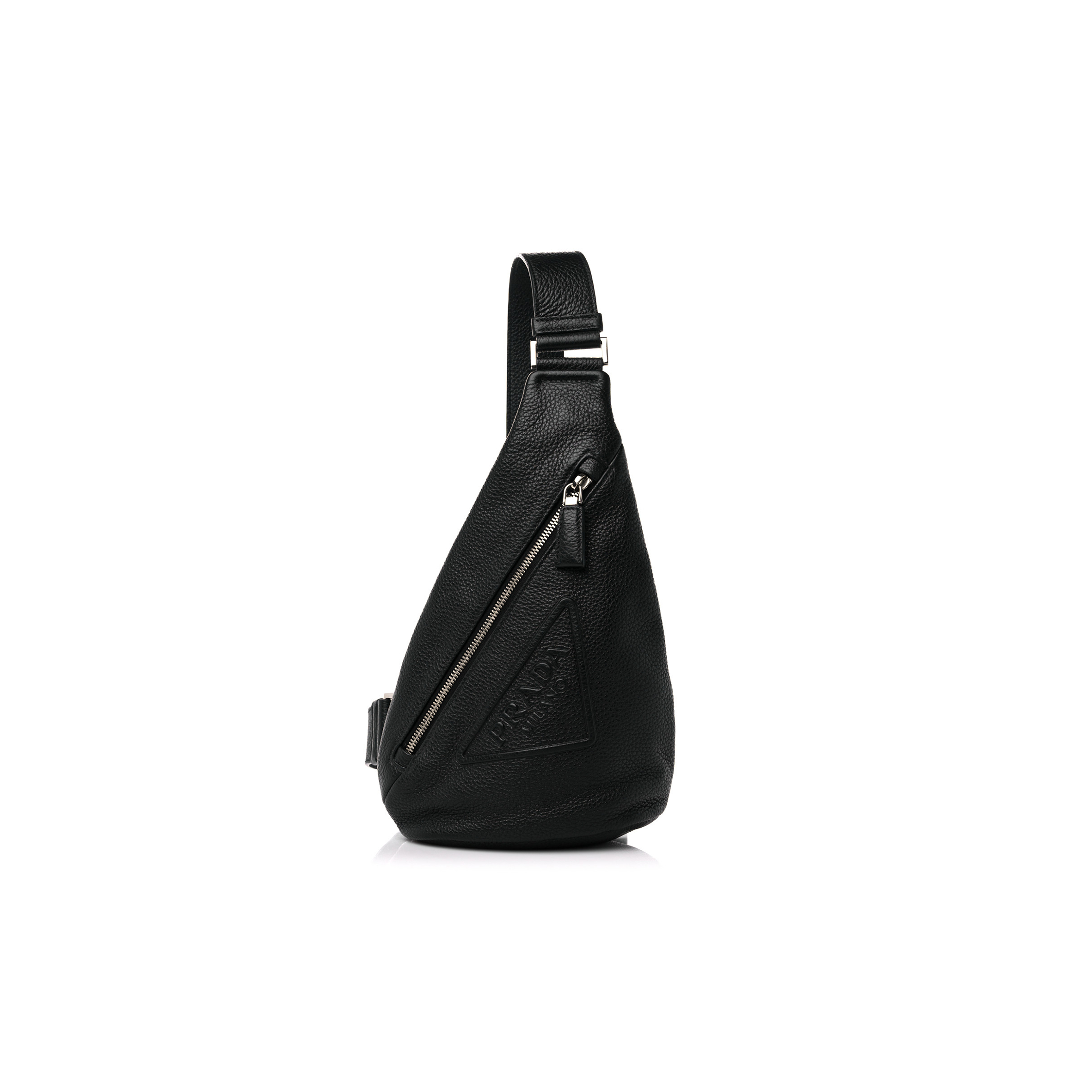 Pra*a vitello daino logo embossed cross sling backpack black 2vz092 (43*27*10cm)